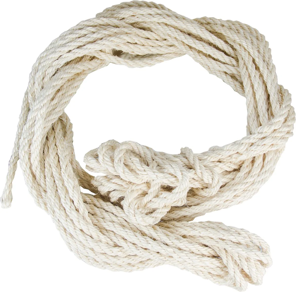 Excellent Koetouw - Extra lang touw - Gevlochten - Sisal - Touw - Touw met lus - 4 slags - 320 cm - 12 mm dik de Holland Animal Care en Blanc – photo produit