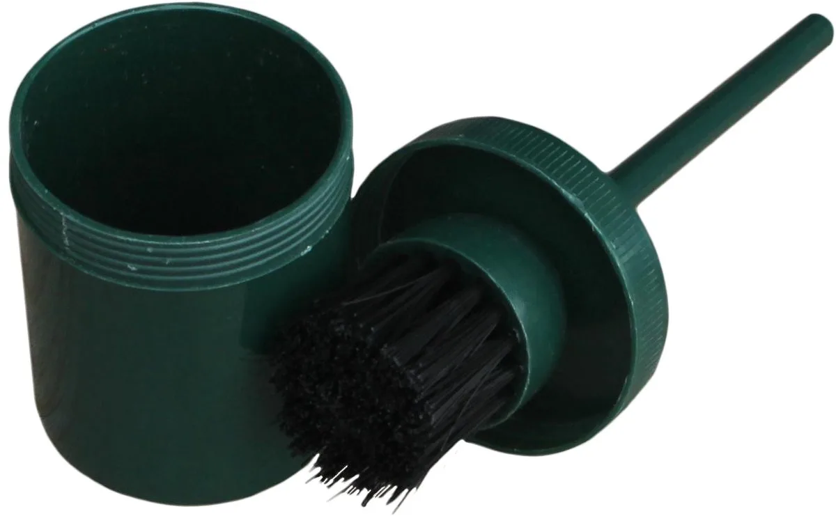 Excellent kwast in Pot - 20x6.5x6.5 cm (HxLxB) - Kwast voor het aanbrengen van hoefverzorging - Geschikt voor paarden - Groen de Holland Animal Care en Noir – photo produit