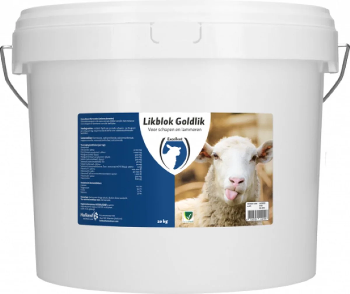 Excellent Likblok Goldlik - 20 kg - Ter aanvulling van mineralen en sporenelementen - Geschikt voor schapen en lammeren de Holland Animal Care en Variërend – photo produit