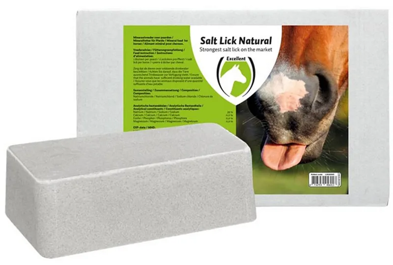 Excellent Liksteen Naturel - 3 x 2 kg - 100% puur rotszout - Geschikt voor paarden, rundvee en schapen von Holland Animal Care in Weiß – Produktfoto