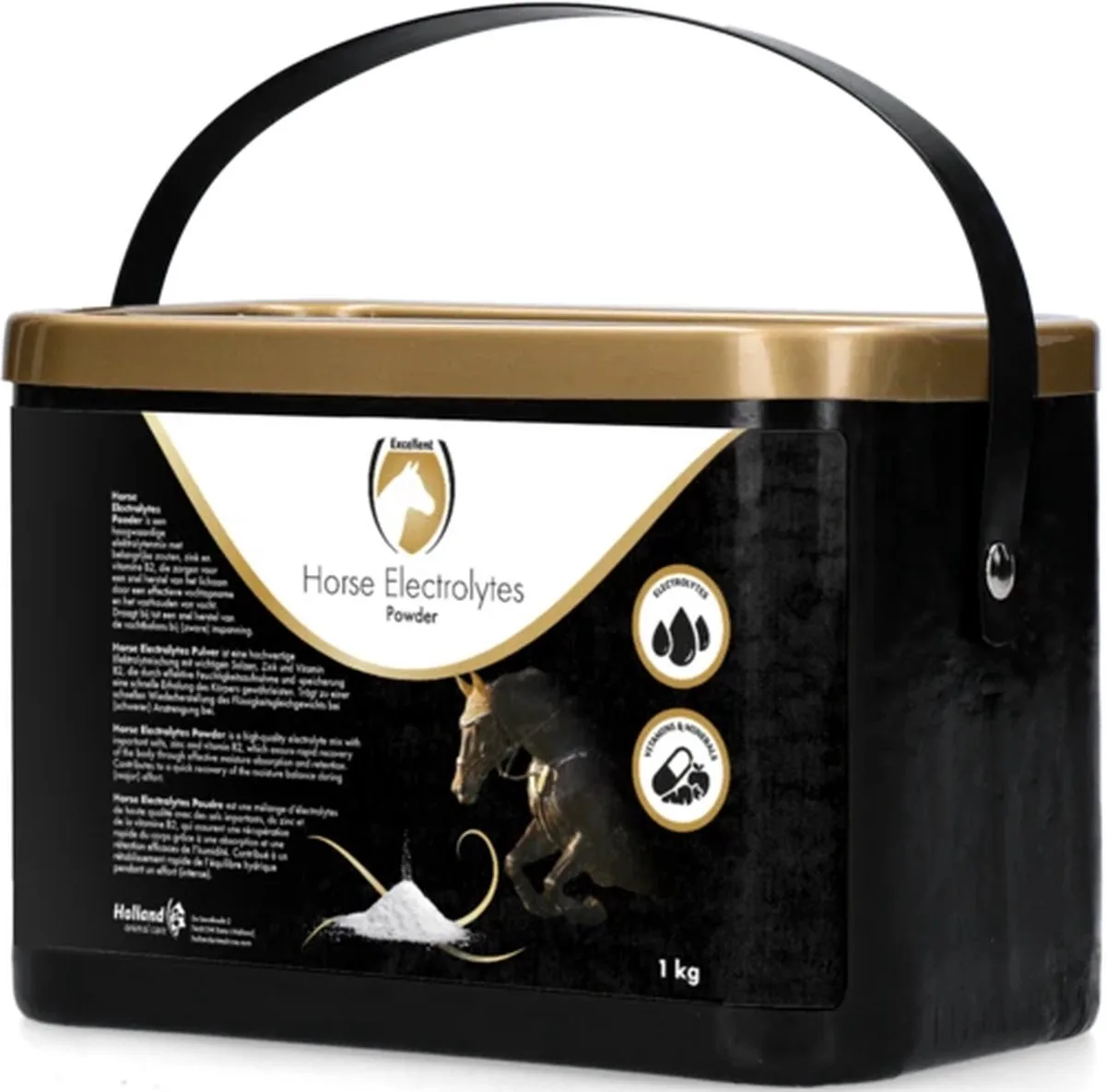 Excellent Paarden Elektrolyten Poeder met B2 – 1kg - Voedingssupplement – Vasthouden en opnemen vocht de Holland Animal Care – photo produit
