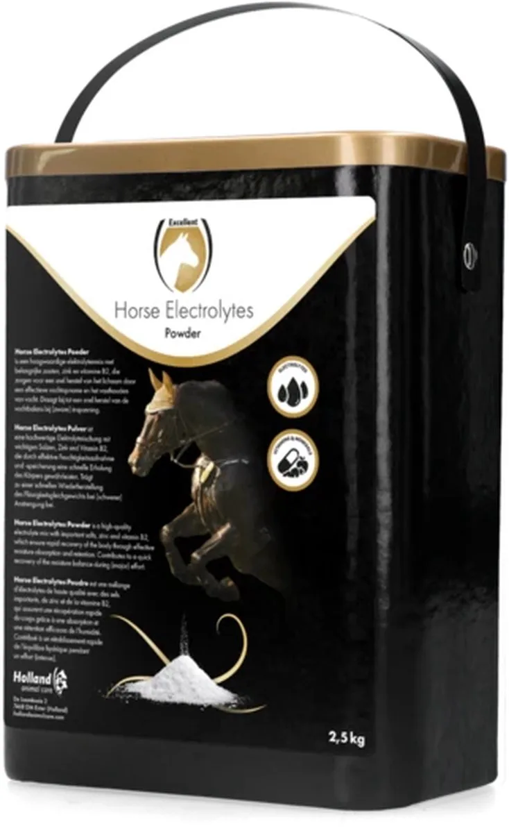 Excellent Paarden Elektrolyten Poeder met B2 – 2,5kg - Voedingssupplement voor paarden – Draagt bij aan het vasthouden en opnemen van vocht de Holland Animal Care – photo produit