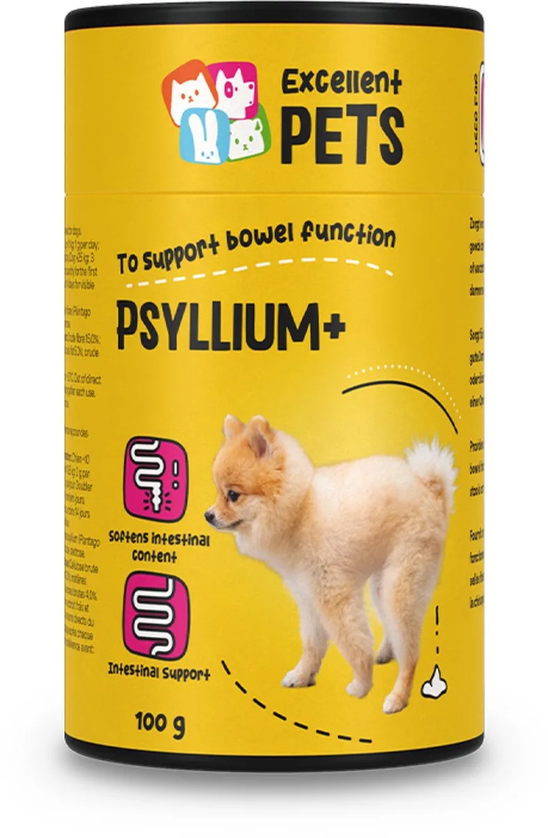 Excellent Pets Darmflora 100 gr - Bij Moeilijke Ontlasting - Ondersteunt Spijsvertering - Met Psylliumvezels - Weerstand Honden supplementen - Dog Psyllium+ de Holland Animal Care – photo produit