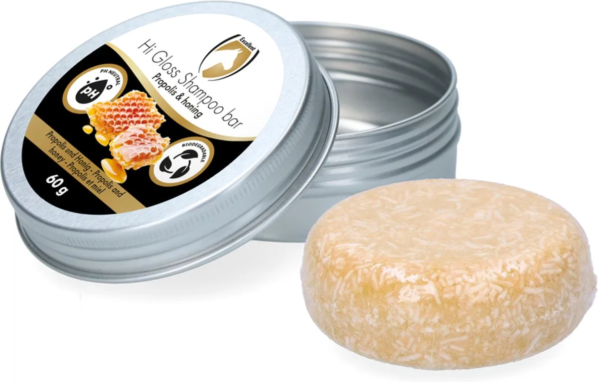Excellent Skin Derm Propolis (Honing) Shampoo bar - Ter ondersteuning van het herstellend vermogen van de huid - Geschikt voor paarden - 60 gram de Holland Animal Care – photo produit