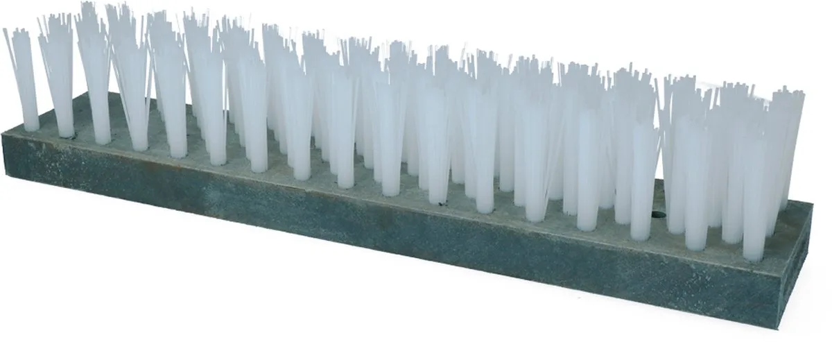 Excellent Veeborstel los met 2 gaten - Borstels - Nylon - Veedieren - 50 x 10 x 11 cm van Holland Animal Care in Grijs – productfoto