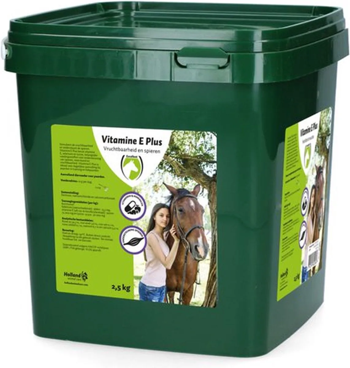 Excellent Vitamine E Plus Box - 2.5 kg - Voor extra ondersteuning en ontwikkeling voor optimale groei en prestaties in de sport en fokkerij - Aanvullend voer voor paarden - Gebalanceerde vitamine E voor jonge paarden de Holland Animal Care – photo produit