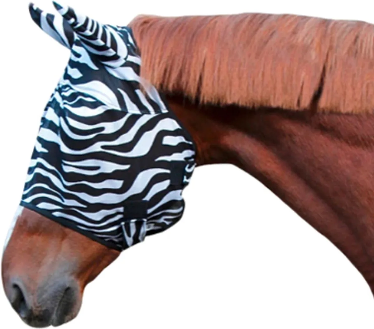 Excellent Vliegenmasker Zebra Full - Polyester - Klittenband - 20,5 x 13,5 x 8 cm de Holland Animal Care – photo produit