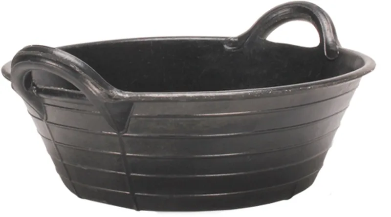 Excellent voerbak – Voertrog – Voerbak paard – Drinkbak – 11 liter – Rubber by Holland Animal Care in Black – product photo