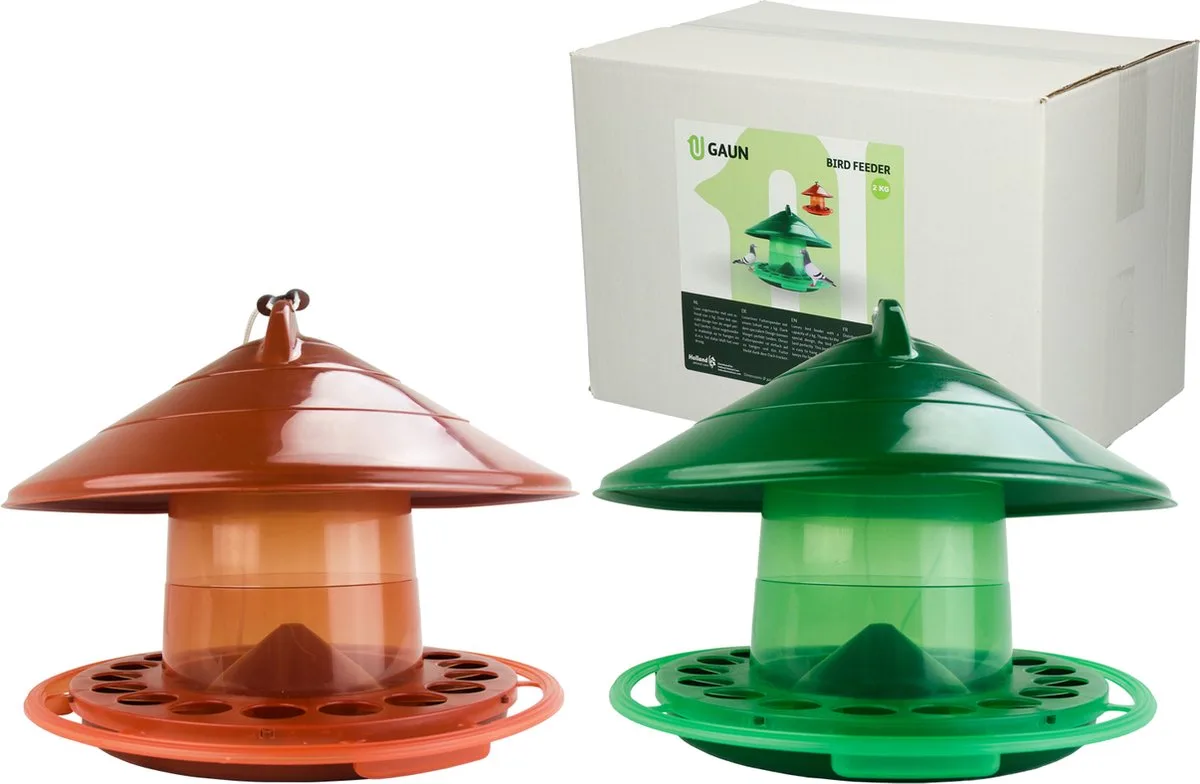Gaun Vogel voertoren - Vogel voerbak - Duurzaam - 2 kg - 38,5 x 25 x 27 cm - Meerkleurig van Holland Animal Care in Groen – productfoto