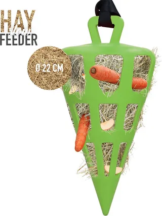 Hay Slowfeeder Fun&Flex Wortel – Ø 22 CM – Hooi Slowfeeder voor paarden – Geschikt voor grazende dieren – Tegen stalververling – Bevordert de gezondheid – Tot 1 kg hooi