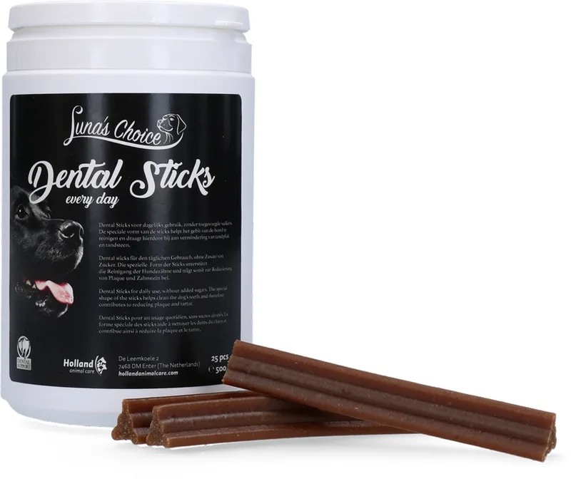 Luna's Choice Dental Stick – 25 Stuks – 500 Gram - Hondensnoepjes - Gebitsverzorging Snack - Kauwsnack by Holland Animal Care – product photo