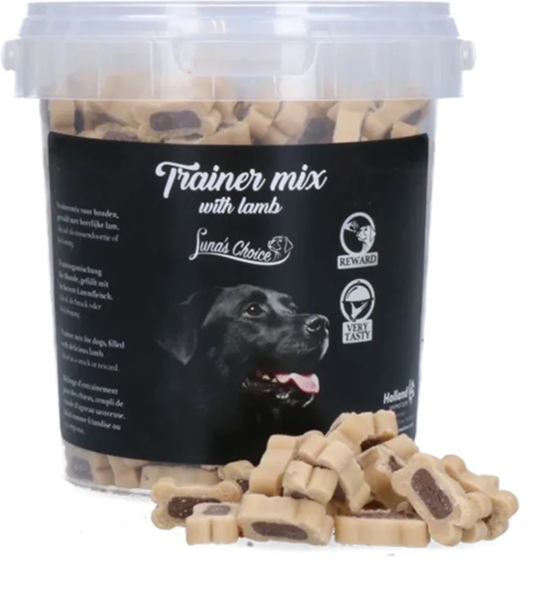 Luna’s Choice Trainermix Lam – 385 Stuks - 500 Gram - Hondensnack voor bij de training – Zachte hondensnoepjes – Semi-moist – Geen toegevoegde suikers de Holland Animal Care – photo produit