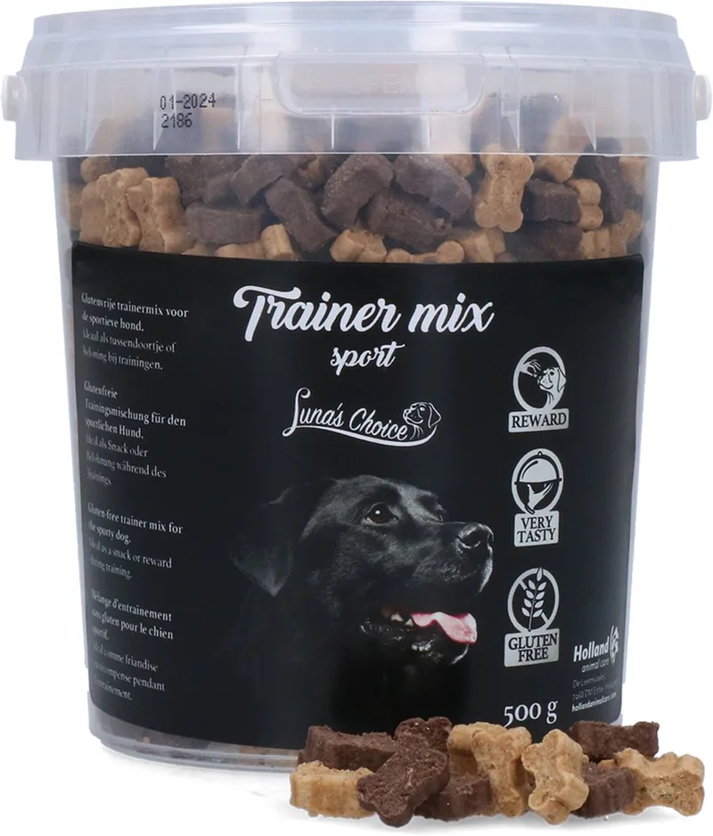 Luna’s Choice Trainermix Vleessmaak 500 gr - Hondensnacks training – Hondenkoekjes - Zachte hondensnoepjes - Semi-moist – Geen toegevoegde suikers von Holland Animal Care – Produktfoto