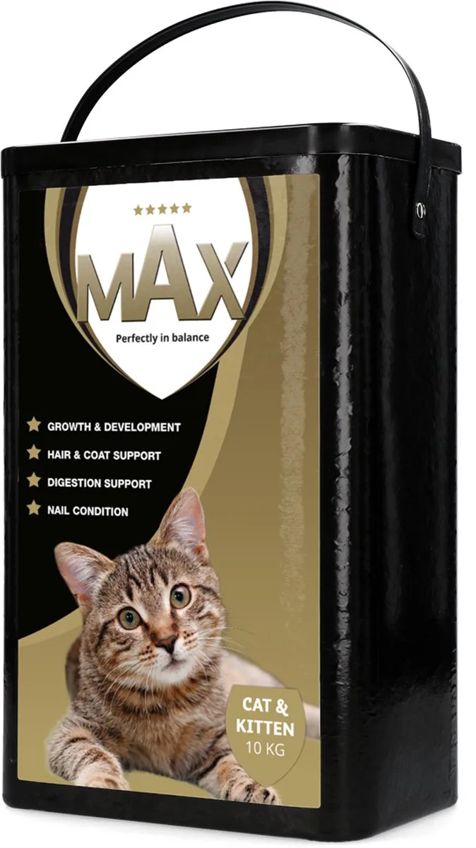 Max Kat en Kitten - Super Premium Plus voeding – Dierenvoeding met Biozin – Geschikt voor elke soort kat – Optimaliseert de spijsvertering – Verzorgt de tanden en voorkomt een slechte adem – 3kg de Holland Animal Care – photo produit