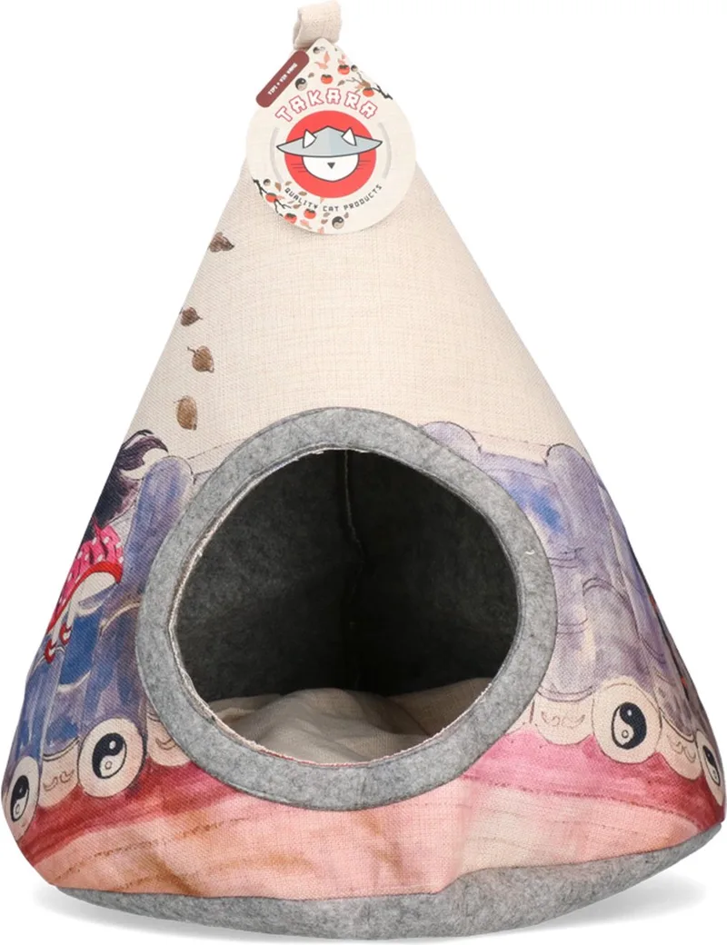 Takara Tipi – Katten huisje – 42 x 56 cm - Katten Tip Tent – Katten tent – Kattenmand – Ying Yang de Holland Animal Care en Wit YinYang – photo produit