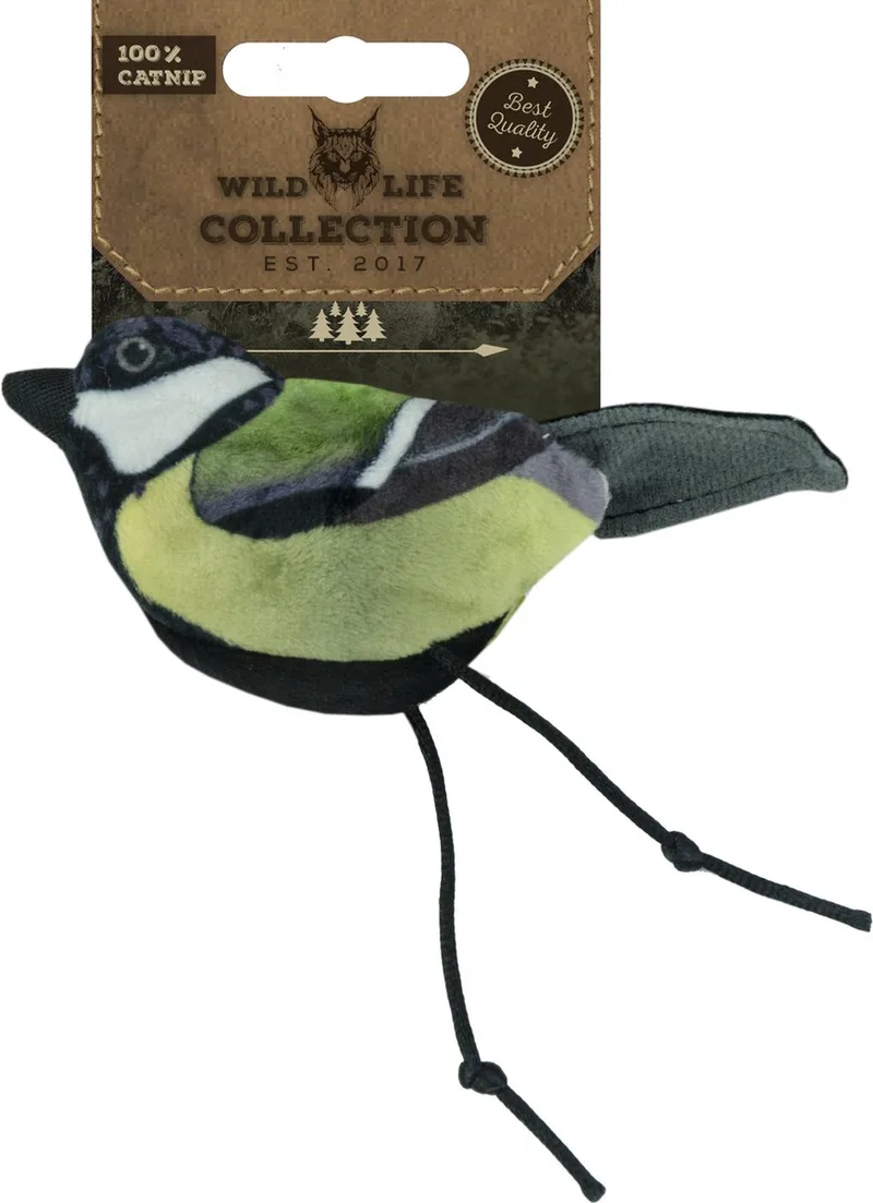 Wild Life Collection Cat - Speelgoed voor Katten - Kattenspeelgoed met Kattenkruid - Kattenspeeltjes – Knuffel met Catnip - Koolmees von Holland Animal Care in Grün – Produktfoto
