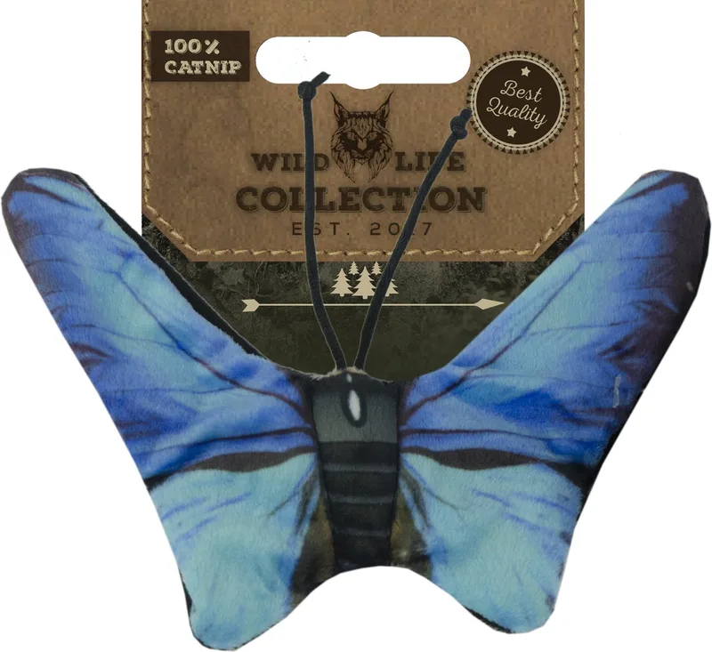 Wild Life Collection Cat - Speelgoed voor Katten - Kattenspeelgoed met Kattenkruid - Kattenspeeltjes – Knuffel met Catnip von Holland Animal Care in Blauwe Vlinder – Produktfoto