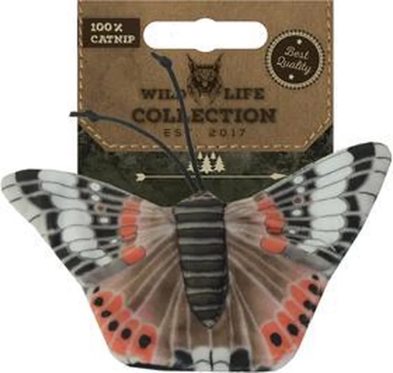 Wild Life Collection Cat - Speelgoed voor Katten - Kattenspeelgoed met Kattenkruid - Kattenspeeltjes – Knuffel met Catnip by Holland Animal Care in Admiraalvlinder – product photo