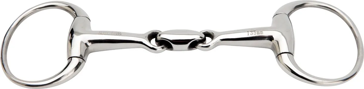 bustrens dubbel gebroken 18 mm shetland pony maat 13,5 van Horka in Roestvrijstaal – productfoto