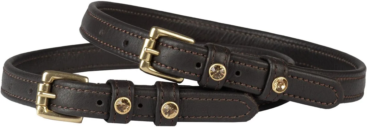 Double Leather Diamond Per Pair Spoorriemen Bruin van Horka in Bruin, Goud – productfoto
