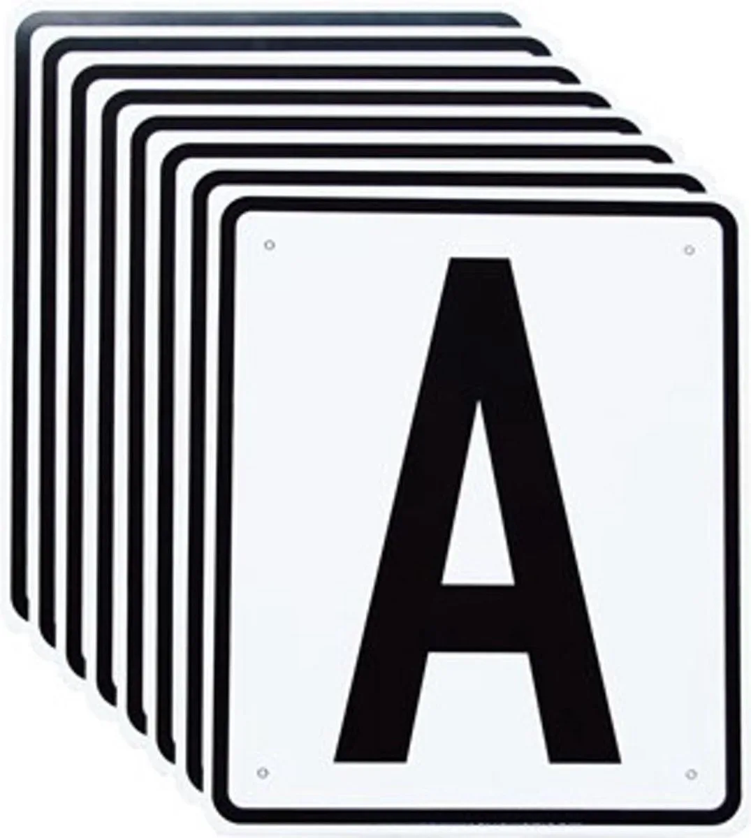 Dressuurletters Basis 20 X 25 Cm Zwart/wit 8-delig by Horka in White – product photo