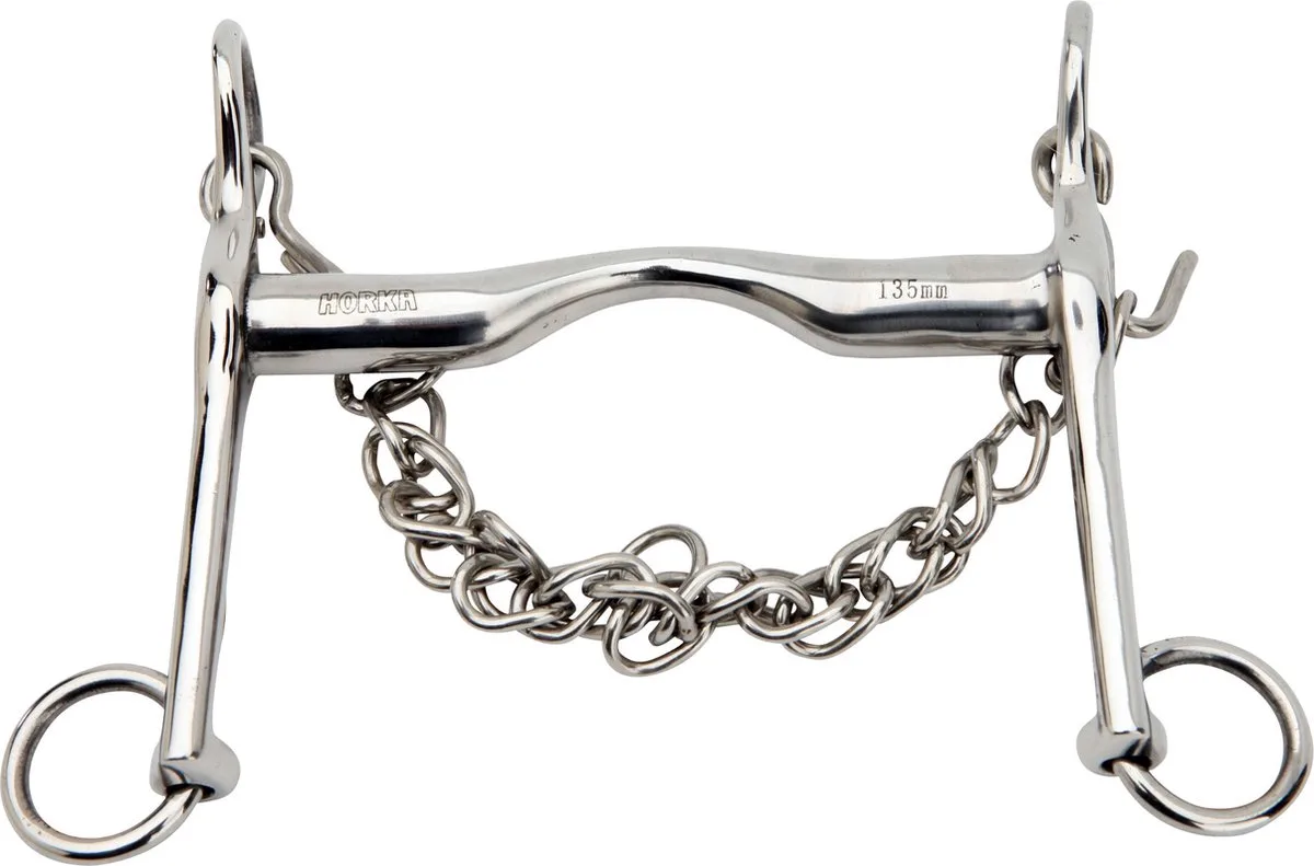 Dressuurstang Met Tongboog 16 Mm Rvs Maat 12,5 van Horka in Zilver – productfoto