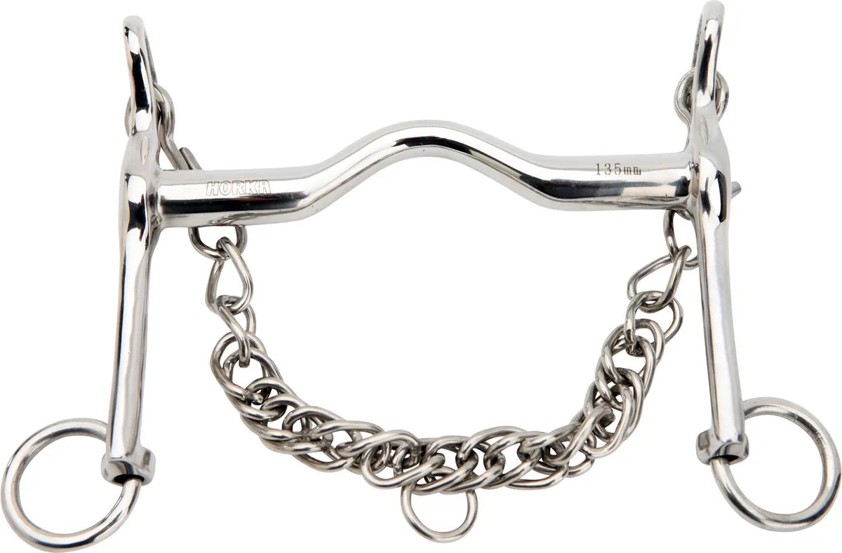 Dressuurstang Met Tongboog 18 Mm Rvs Maat 11,5 van Horka in Zilver – productfoto