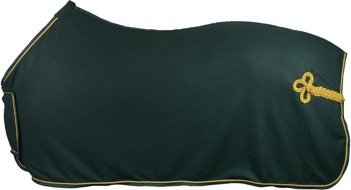 FLEECE DEKEN MET BORSTFLAP EN ORNAMENT van Horka in Groen, Goud – productfoto