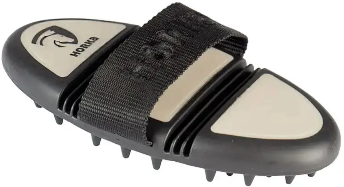 Flexi Massage Borstel Soft Grip Beige/Zwart - One size van Horka in Beige – productfoto