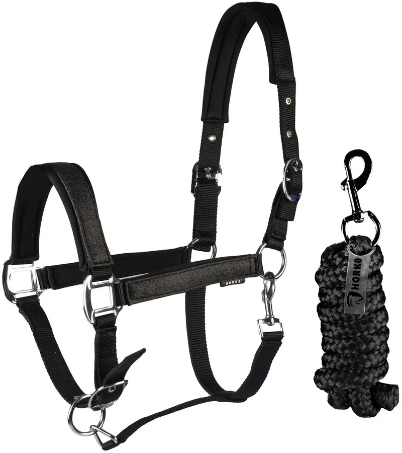 Halster en touwset voor paarden Horka Brilliance de Horka en Noir – photo produit