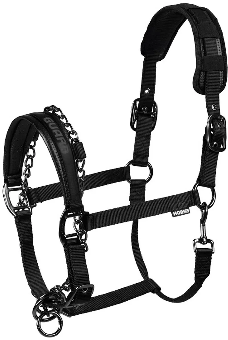 Halster Safety Guard - Met Ketting - Full von Horka in Schwarz – Produktfoto