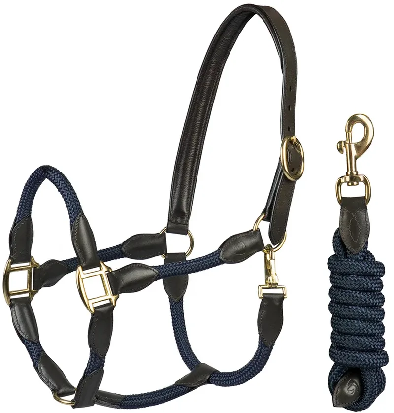 HALSTER SET LEER MET TOUW van Horka in Bruin, Blauw – productfoto