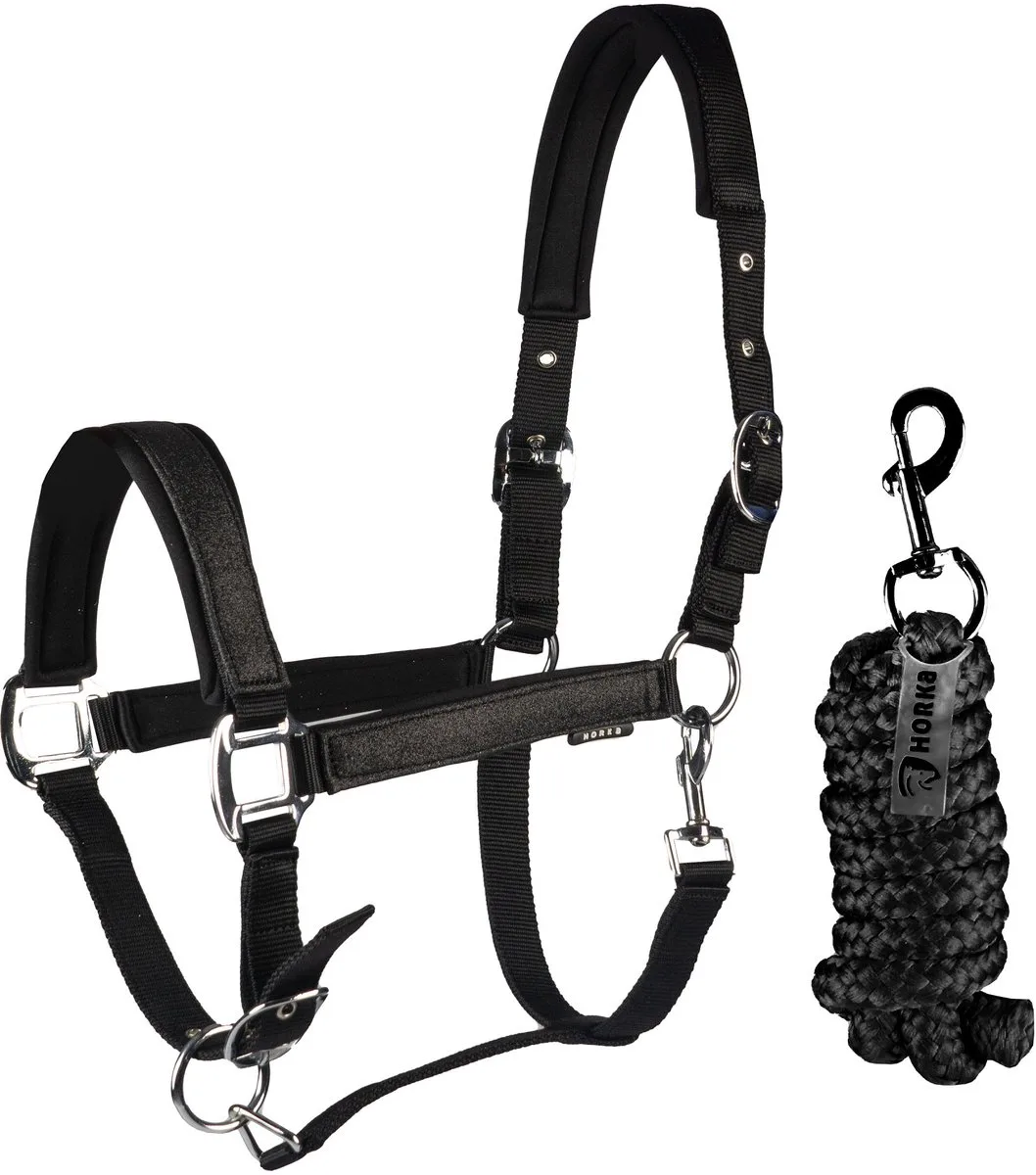 Halsterset Brilliance - Pony van Horka in Zwart – productfoto