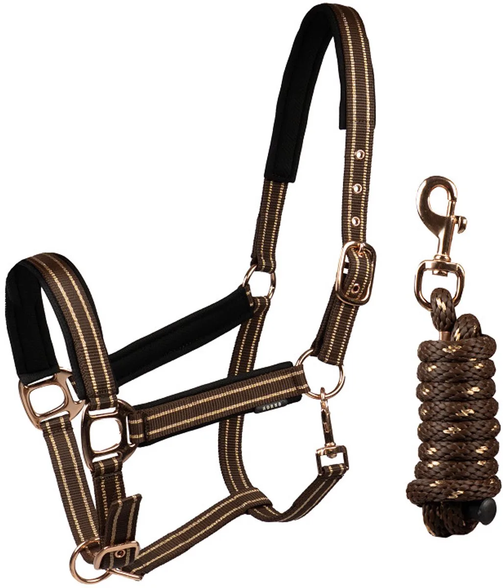 Halsterset Deluxe - Maat Cob de Horka en Dark Chocolate – photo produit