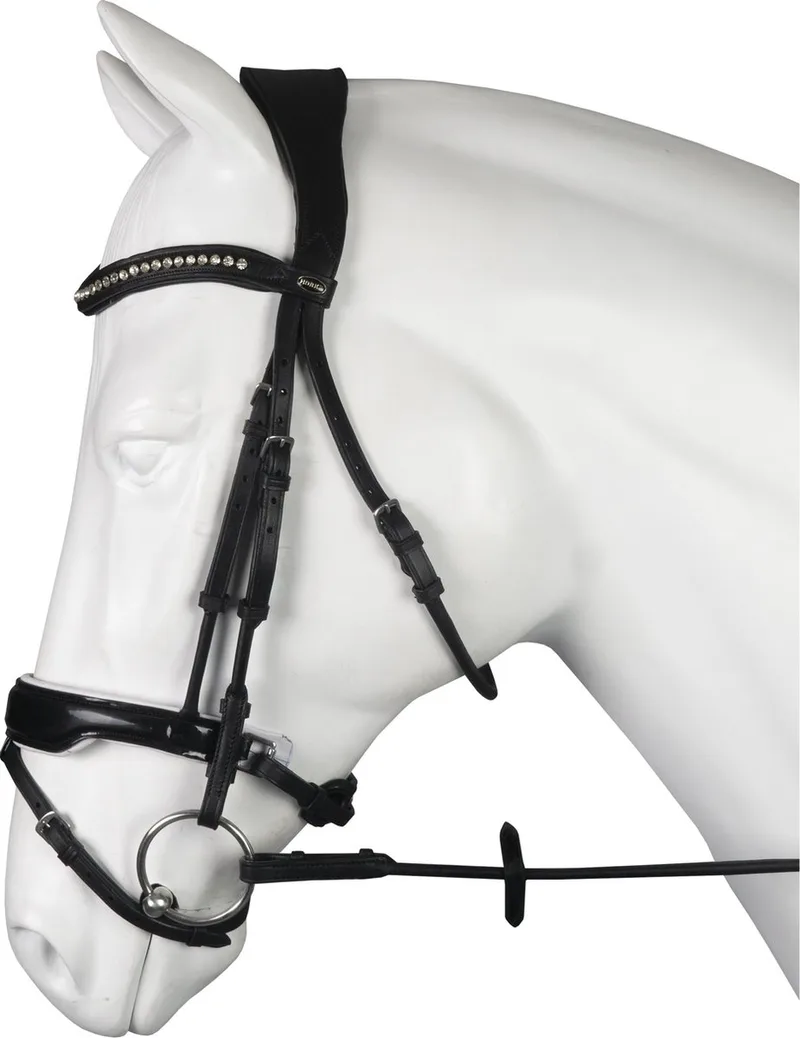 Hoofdstel Favorit Zwart/wit Full de Horka en Noir – photo produit