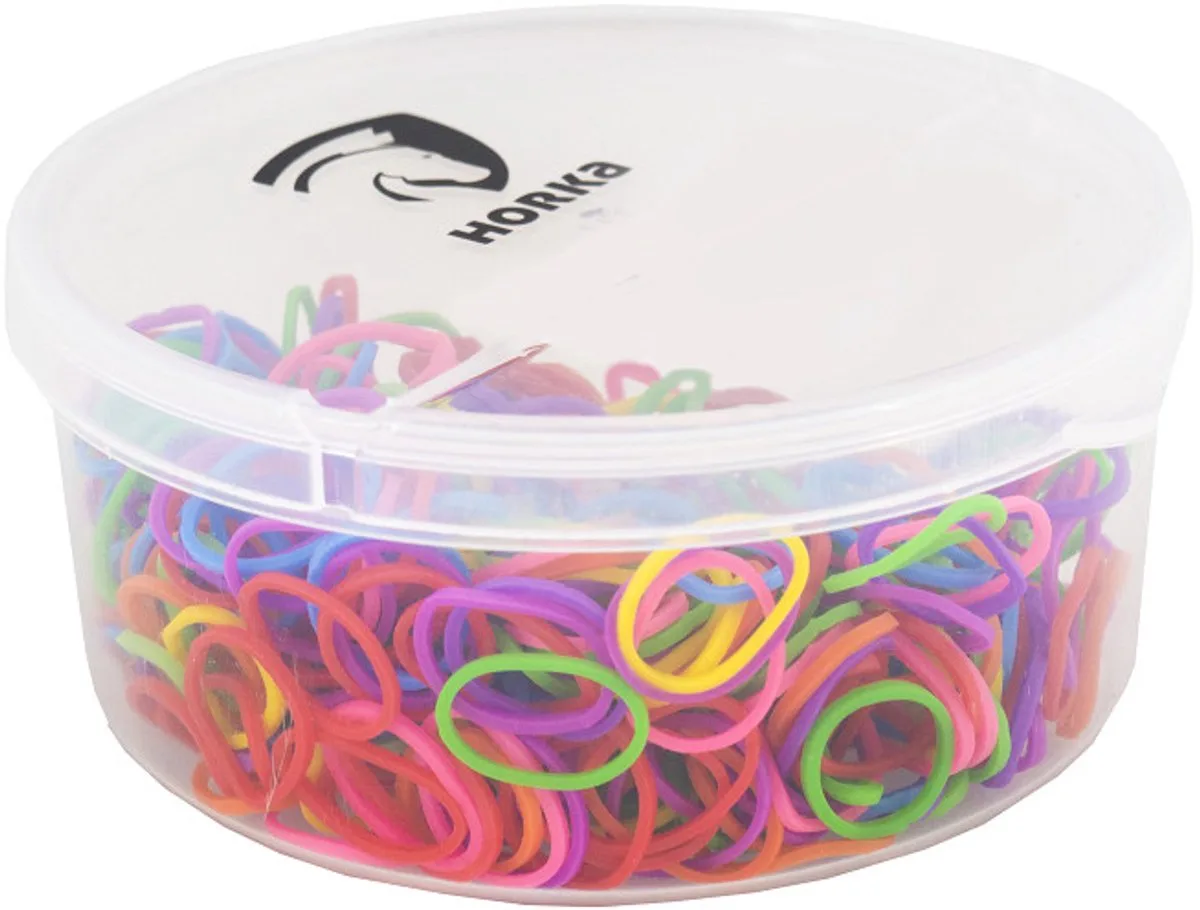 Invlechtelastiekjes in Bakje +/- 500 stuks de Horka en Multicolore – photo produit