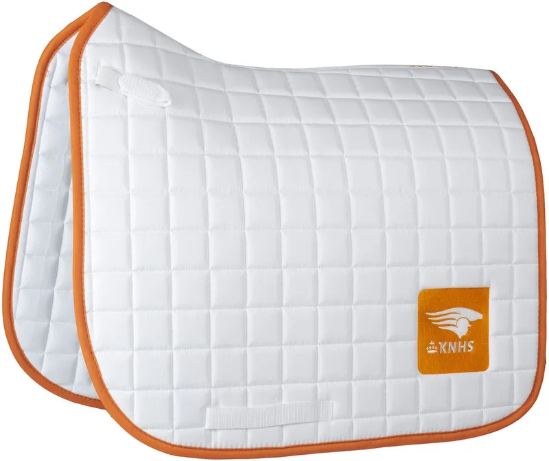 KNHS zadeldek Team NL - wit - Full DR by Horka in Wit met oranje – product photo