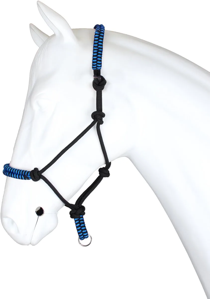Knoophalster maat pony met touw 2m musketon haak de Horka en Blue lagoon – photo produit