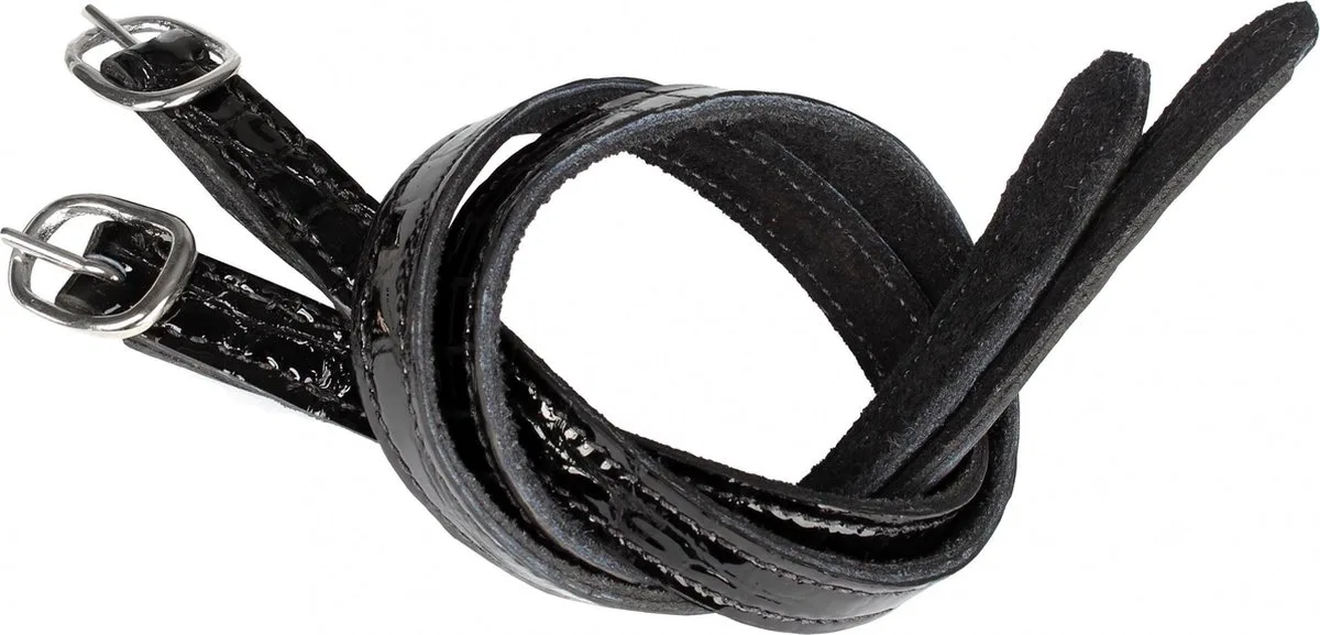 Spoorriempje Crocolakleer - Zwart van Horka in Zwart, Zilver – productfoto