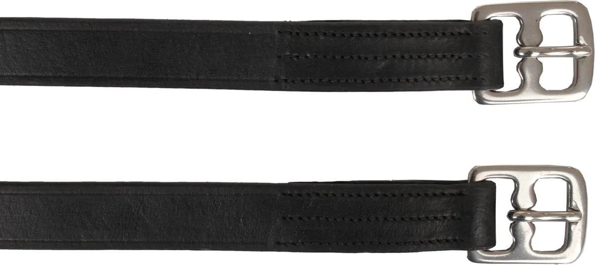 STIJGBEUGELRIEM LEER de Horka en Noir, Argent – photo produit