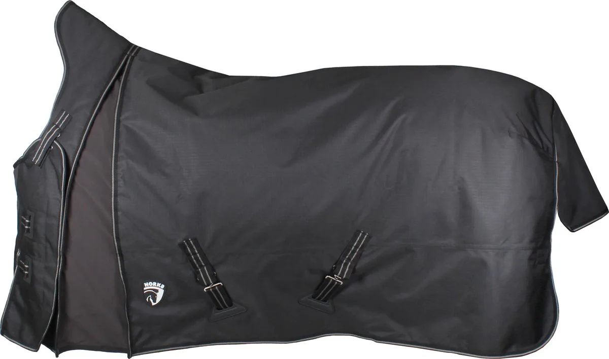 Winterdeken 600D met Softshell - Half Hoge Hals - Maat 195 de Horka en Noir – photo produit
