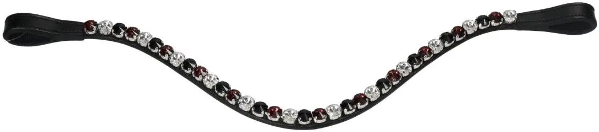Frontriem Horsegear Hgsalerno Zwart-donkerrood de Horsegear en Noir – photo produit