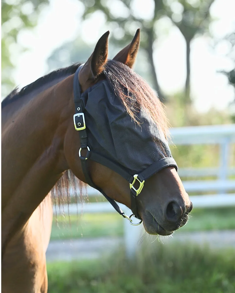 Halster Vliegenmasker Combi Horsegear - EXTRA GROOT von Horsegear in Schwarz – Produktfoto