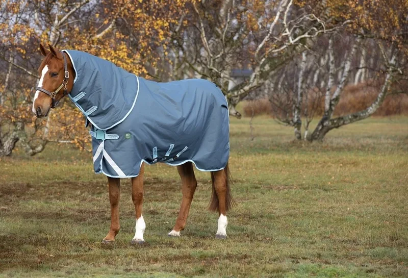 Amigo AmECO Bravo 12 Plus Turnout 250grs Outdoordeken - maat 145/198 by Horseware in Darkblue, Skyblue – product photo