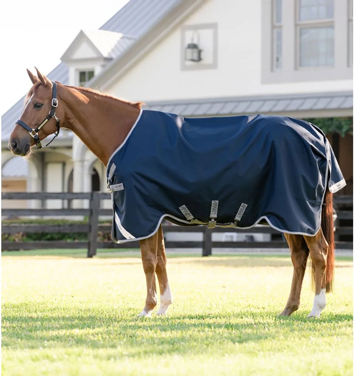 Deken Horseware Amigo 250gr - 160/213 van Horseware in Donkerblauw-grijs – productfoto