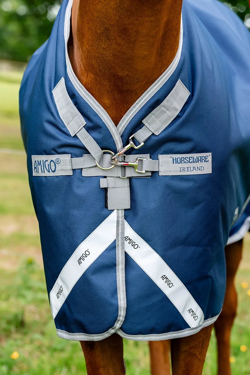 Deken Horseware Amigo Plus Met Hals 400gr - 155/206 de Horseware en Donkerblauw-grijs – photo produit