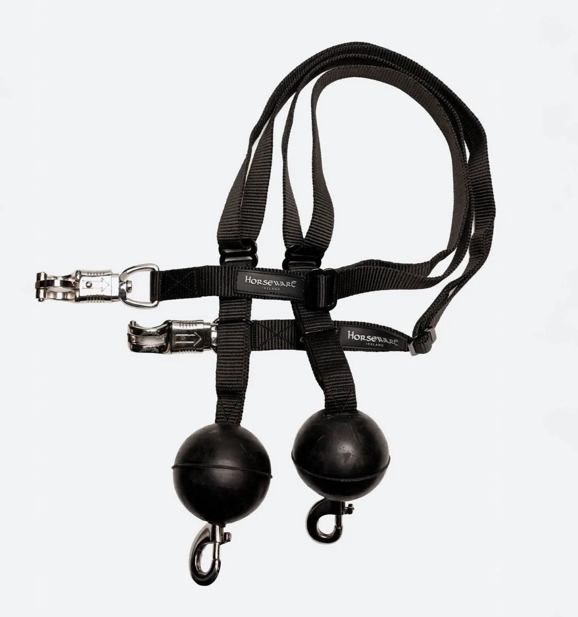Quiet Drop Safety Cross Ties veiligheidslijnen 2-Pack van Horseware in Zwart – productfoto