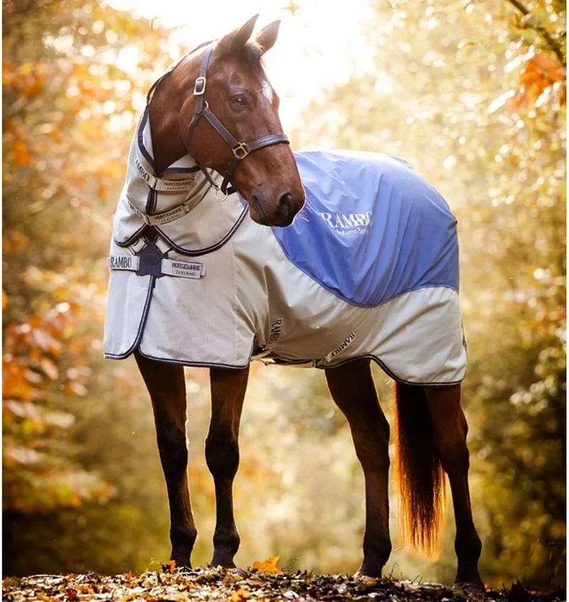 RAMBO AUTUMN SERIES REGENDEKEN de Horseware en Bleu – photo produit