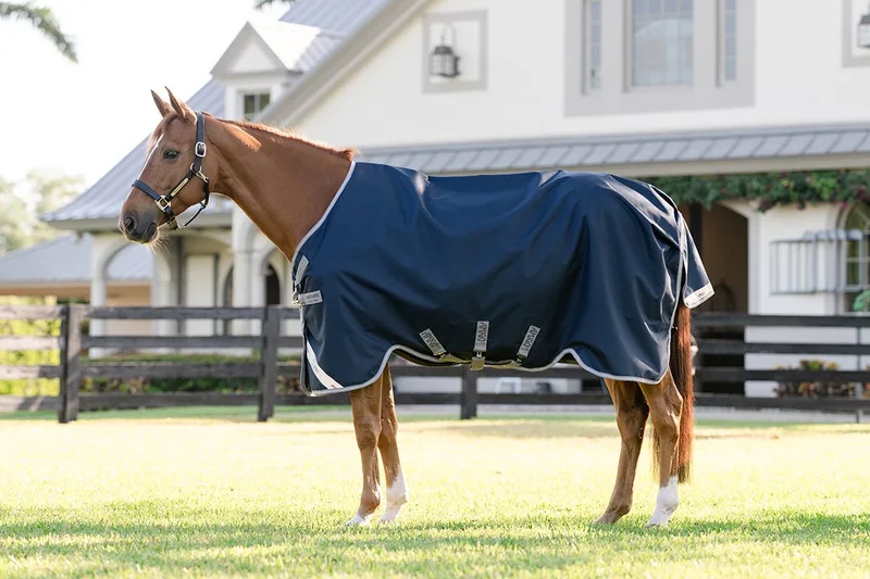 Regendeken Horseware Amigo 1200d 0gr - 130/183 de Horseware en Donkerblauw-grijs – photo produit