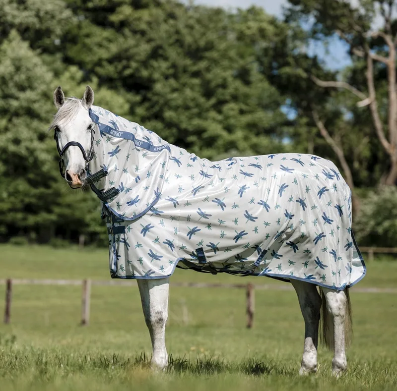Vliegendeken Horseware Amigo Dragonfly Met Hals - 160/213 von Horseware in Grijs-zilver – Produktfoto